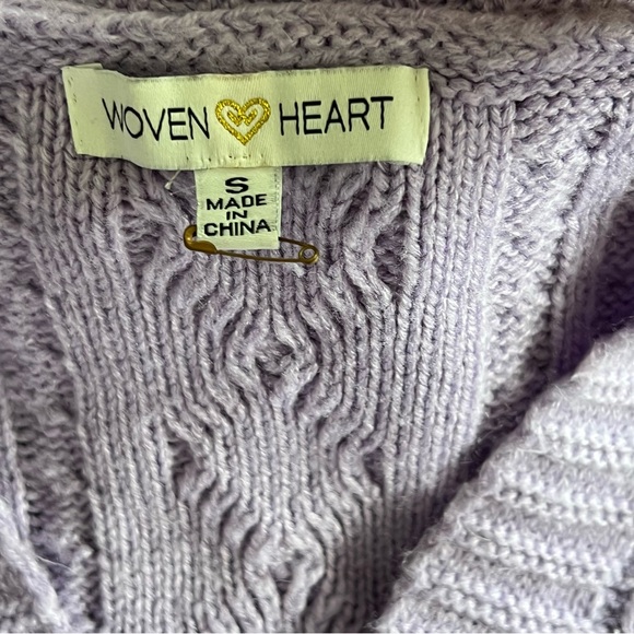 woven heart lavender y2k crop top + cardigan set nov sale - Picture 9 of 10